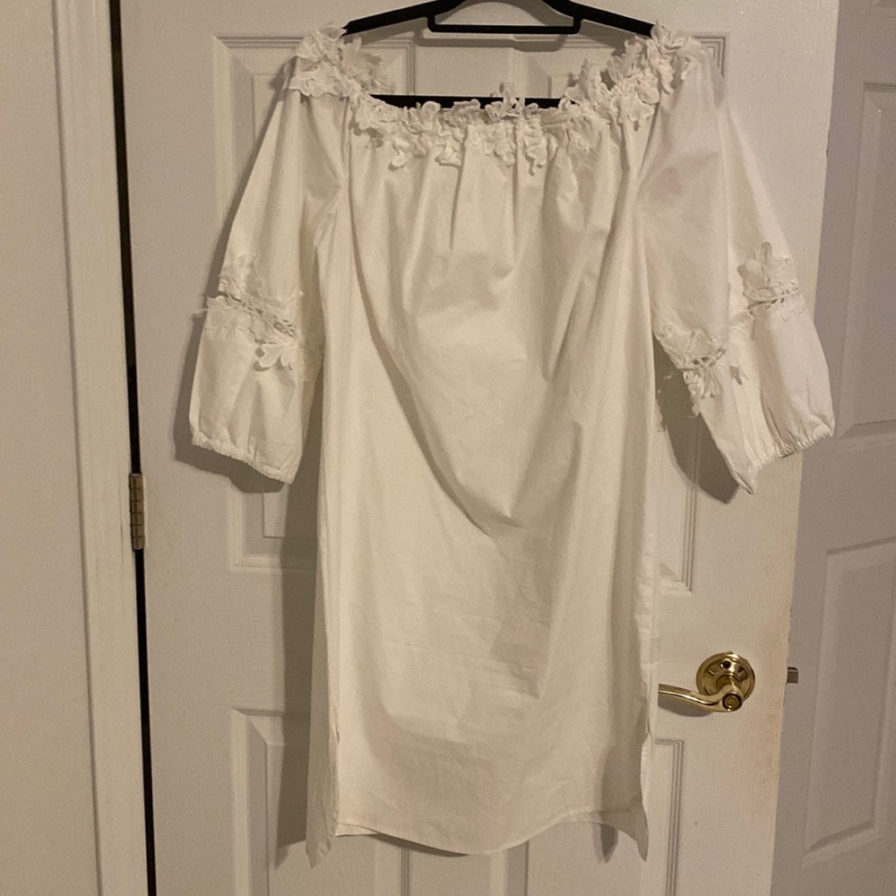 STYLE white off the shoulder dress.  Like new